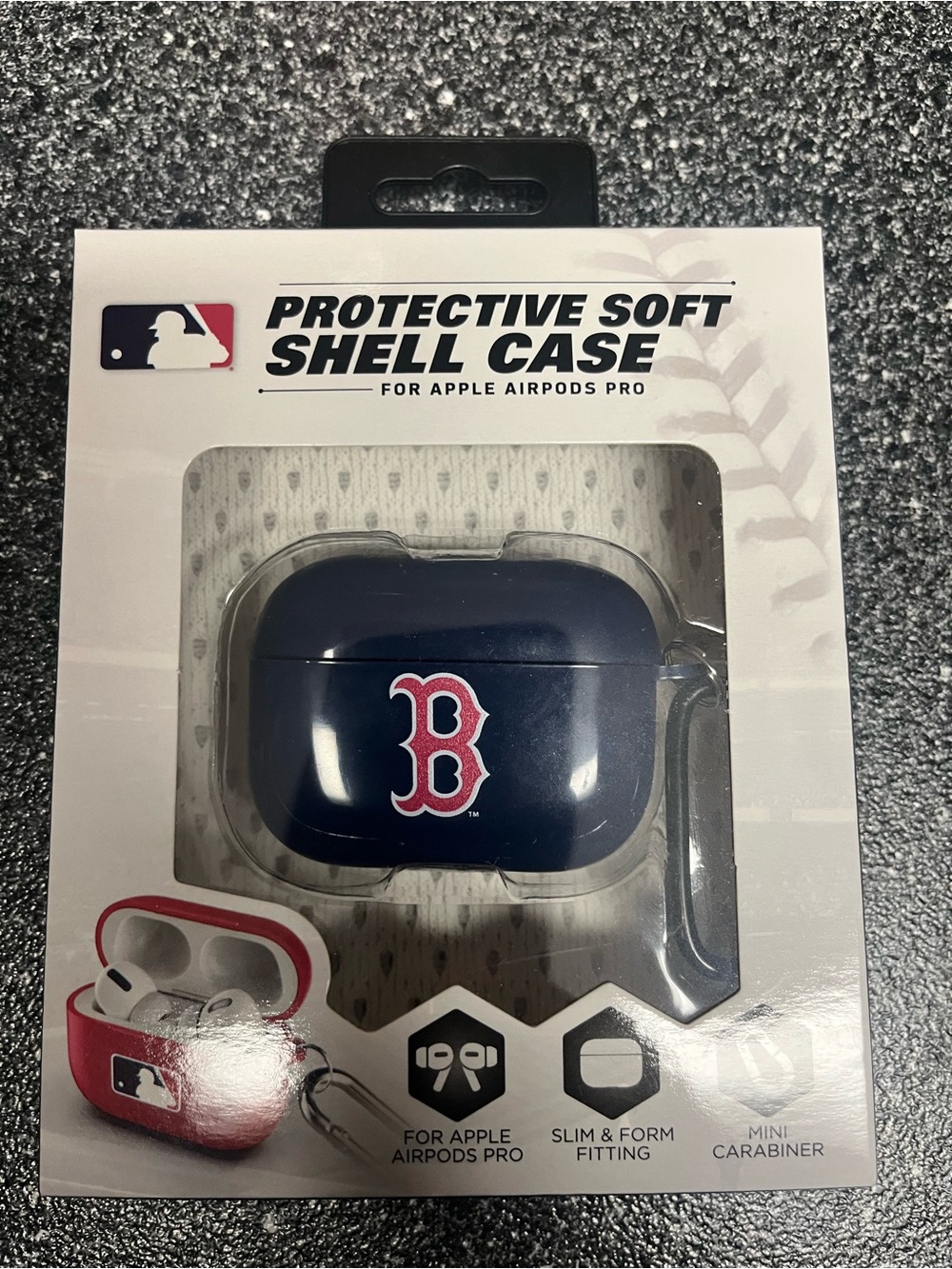 MLB Boston Red Sox Navy Soft Shell Case for AirPods Pro with Red Logo